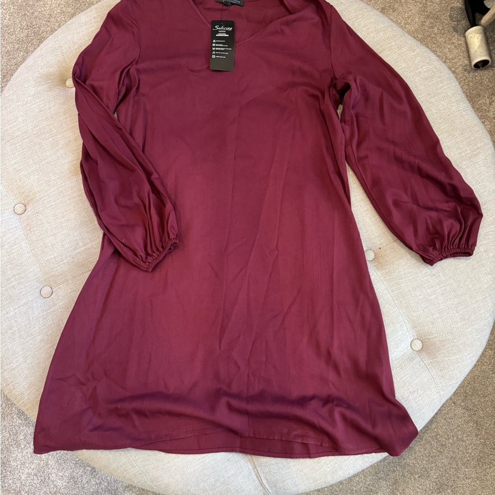 Solersun Women's Small Long Sleeve Dress - Deep Wine